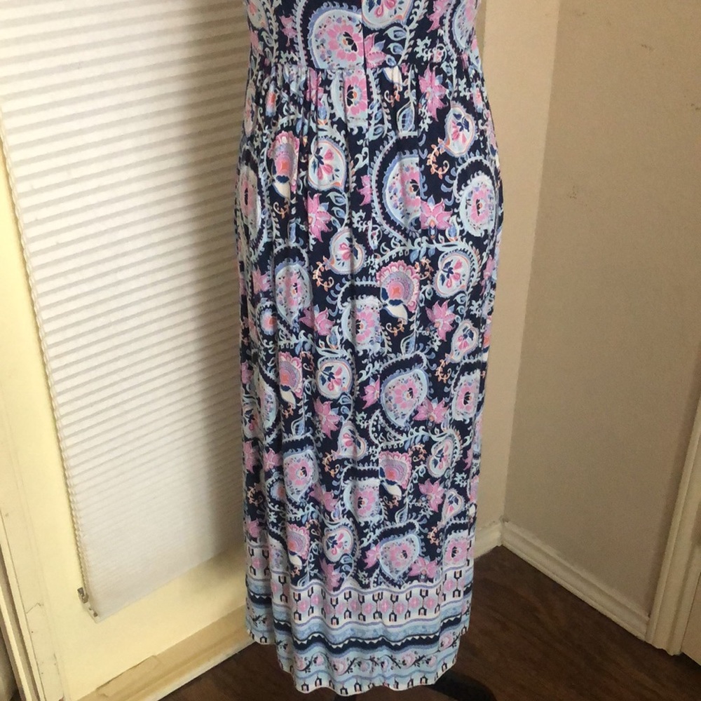 Talbots sleeveless Woman size 2 multicolor maxi dress, good condition - Picture 5 of 5